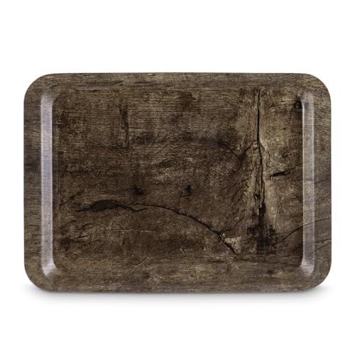 Image of Freelance Nature Kraft Serving Tray Antique Pine, 24x34 cm, Rectangle, Non-Slip Surface, Decorative Anti-Skid Kitchen & Dining /Coffee Table Trays for Breakfast /Food /Tea - Brown, Made in Europe