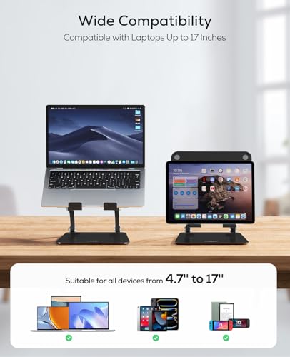 Nulaxy C1 Adjustable Laptop Stand — Dual-Shaft Riser for Eye-Level Posture — view 7