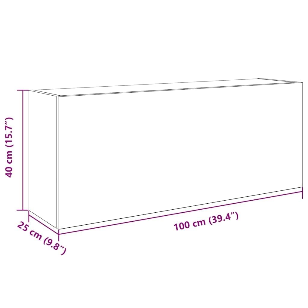 vidaXL Mueble de Pared de baño Madera ingeniería Blanco 100x25x40 cm, aparador de Pared de baño, Armario de Pared de Cuarto de baño, Armario de Almacenamiento de Pared de baño