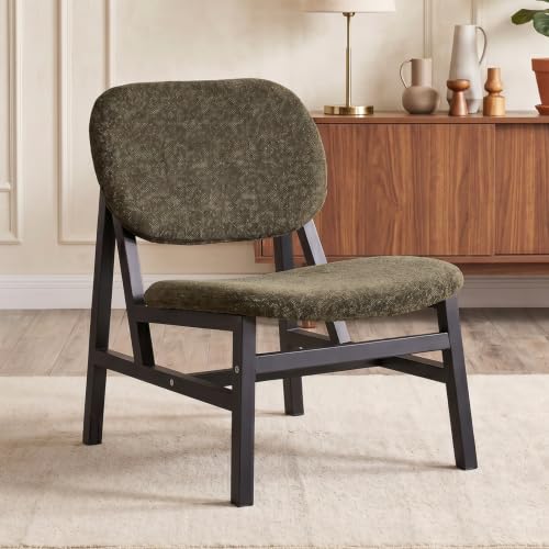 Image of chairus Wooden Accent Chair, Retro Occasional Chair, Tub Chairs, Green