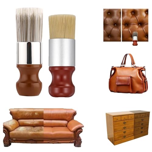 Image of 2pcs Salve Brush for Furniture, Wood Furniture Brush Repair Durable Salve Brush for Leather 2025 New Leather Furniture Salve Brush Set for Furniture Car Seats Jackets Shoes