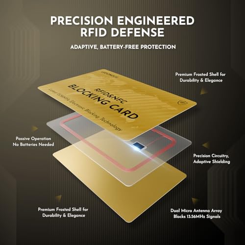RFID Blocking Cards – 6 Pack | Anti-Theft Contactless NFC Protection for Debit Credit Cards & Wallet | Slim & Durable Perfectly fits in Wallet | 2 RFID Sleeves Included | Gold3