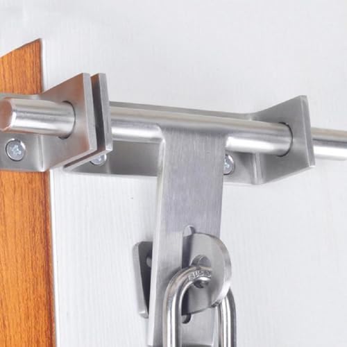 Heavy Duty Barrel Bolt with Padlock Hole, 6.7 Inch Slide Bolt Gate Latch with Padlock Hole,Solid SUS304 Stainless Steel Barrel Bolt Latch for Wooden Fence, Yard Door, Barn Door, Shed Door