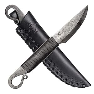 Madhammers Handgeschmiedetes Federstahl Messer Volute – Scharfe & Spitze Klinge mit Echtledertasche Kunst…
