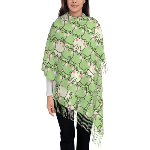 Cute Frogs Women's Scarf Pashmina Shawls and Wraps for Evening Dress Wedding Long Warm Scarves3