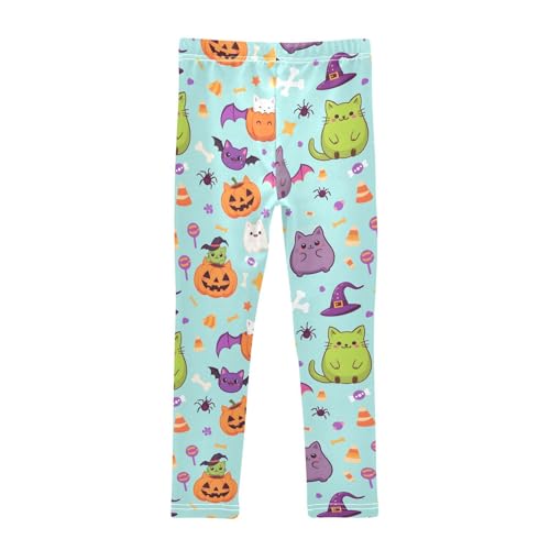 Cartoon Wings Cat Pumpkin Girls Leggings Soft Stretch Workout Yoga Dance Pants for Kids Casual Tights2