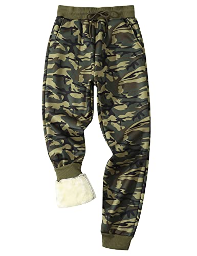 Image of Gihuo Men's Winter Fleece Pants Sherpa Lined Sweatpants Active Running Jogger Pants