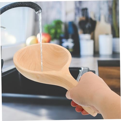 Pala de agua de madera para evitar plásticos al servir líquidos y alimentos secos 7