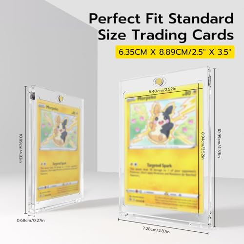 Mcbazel 35PT Magnetic Card Holder,Magnetic Trading Card Holders(Box of 10),Game Card Case Hard Protective Game Card Storage Case with UV Protection Transparent