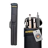 Robertson Billardköcher 2/4 für 2 Queues + 2 extra Oberteile, hochwertiges Profi Cue-Case für optimalen Schutz, große Zubehörtasche und Tragegurt, Länge 85 cm