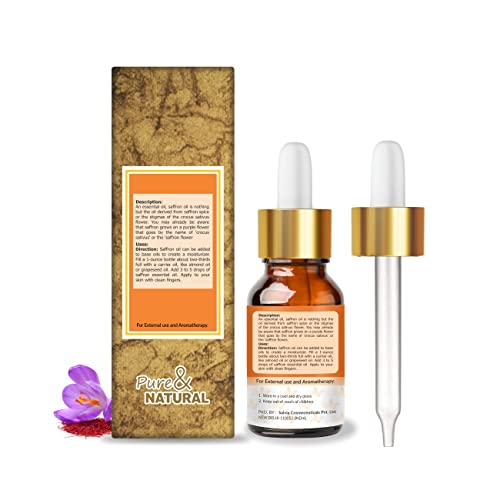 Image of Crysalis Pure Natural Undiluted & Organic Standard Saffron(Crocus sativus) Essential Oil Steam Distilled Hair &Skincare Anti- Acne Minimizes Dead Skin Cells Brightens Complexion Massage Oil - 15ML