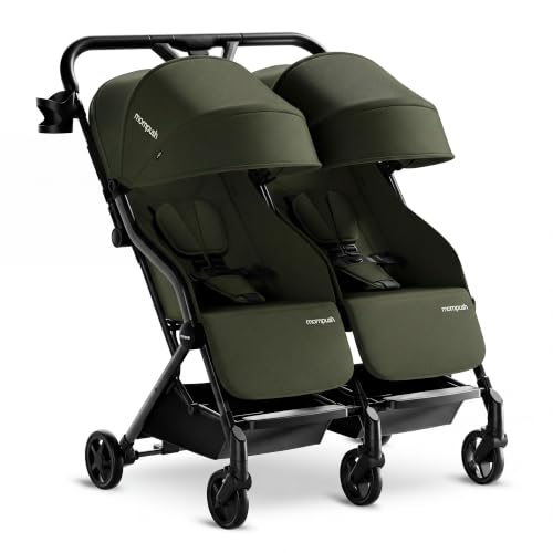 Image of Mompush Lithe Double Stroller, Lightweight Side by Side, Infant & Toddler