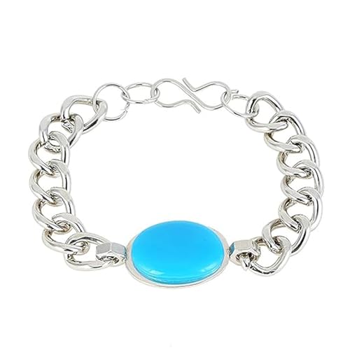 Salman Khan Bracelet for men Being Human Jewellery Steel Silver Coated Lucky Firoza Stone Friendship Band for Men & Boys And Gift Bracelet, Medium, SB-01