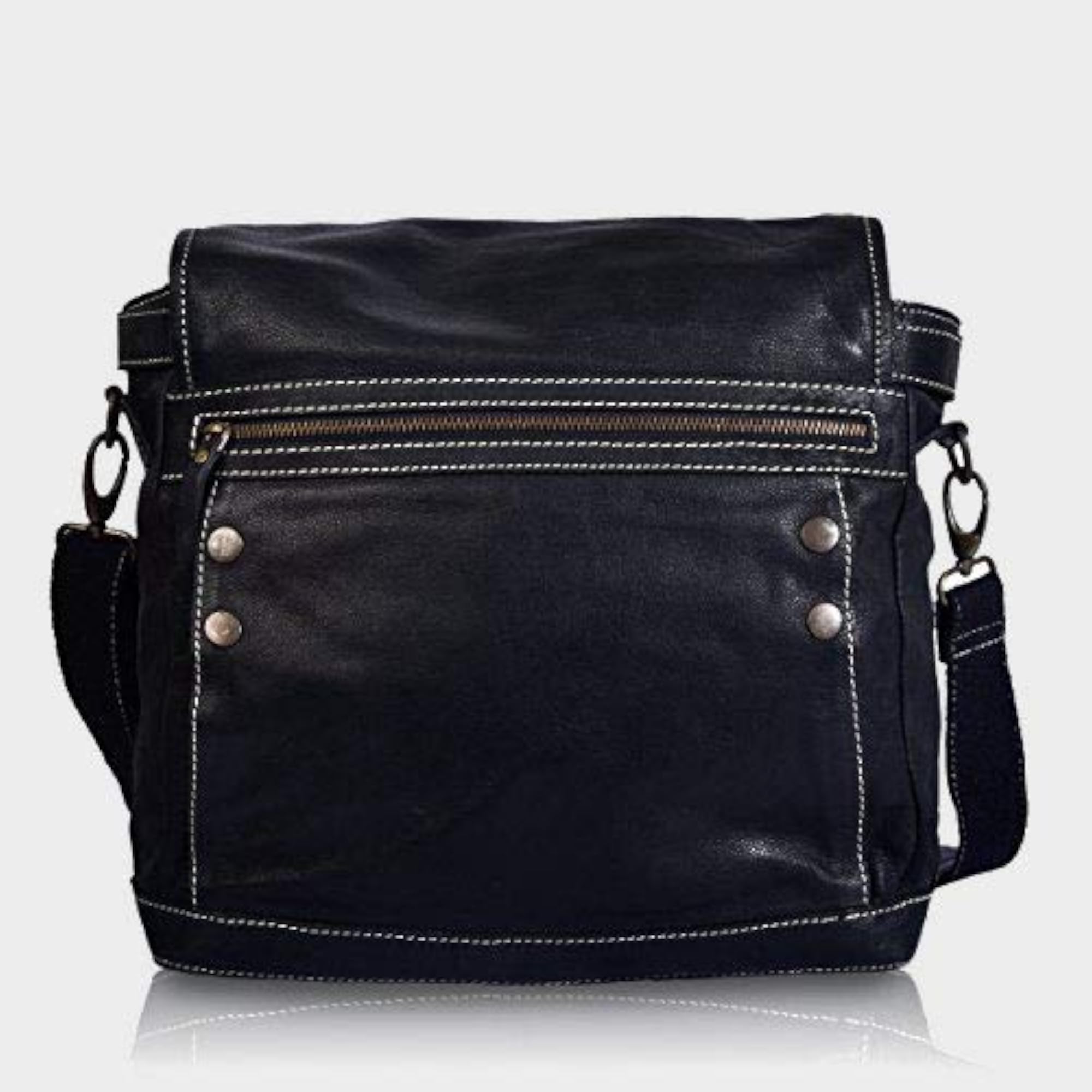 PEAGUS Genuine Leather Messenger Bag, Classic Style