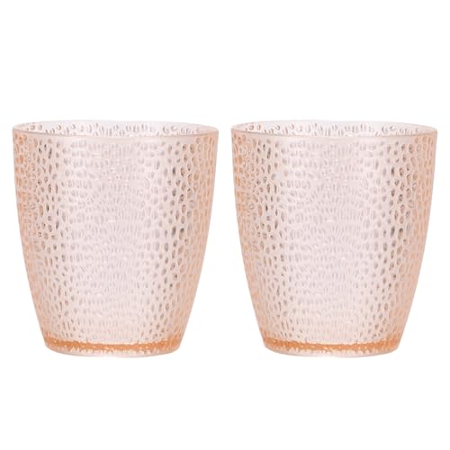 QUARKZMAN Hobnail przezroczyste plastikowe szklanki wielokrotnego użytku do piwa, koktajli, wody, soku, whisky (różowe, 2 szt.)