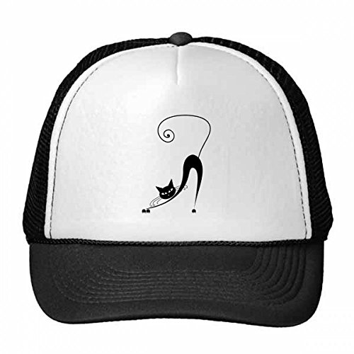 Gorra de béisbol de rejilla de nylon con ajuste trasero y silueta de gato