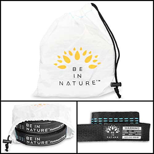 Be In Nature Xl Hammock Straps – Tree Straps – 20 Feet Long – 42 Loops – Support 500 Pounds (Black) #TOP1