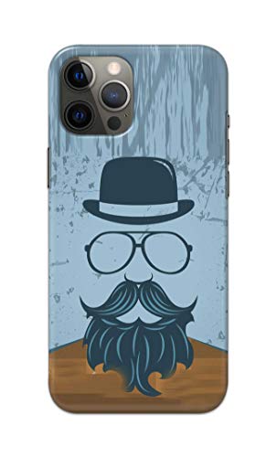 Image of PRINTFIDAA Mustache Beard and Hairstyle Hipster in Glasses Printed Designer Hard Case for Apple iPhone 13 Pro, A2638, A2483, A2636, A2640 Back Cover -(e) RPM1002