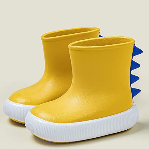 Rainboots Boots Boys Classic Children Rainboots Rubber Children Water Shoes Waterproof Rain Boots (Yellow, 3.5-4 Years)3