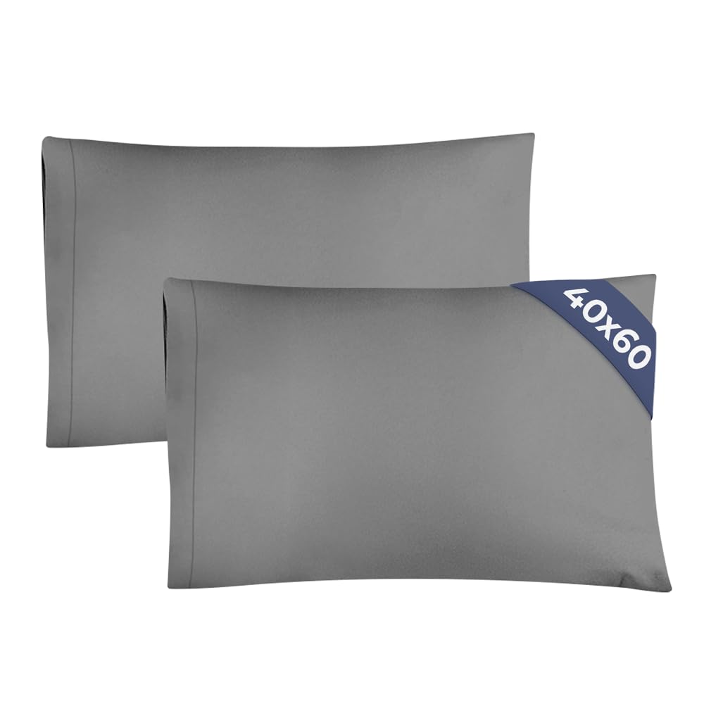 Federa 40x60 Grigio Scuro - Set da 2 - Federe in Microfibra di Alta Qualità - Morbide, Confortevoli e Lavabili in Lavatrice - Federa 40x60 per Cuscini, Set 2 Federe Grigio Scuro - OEKO-TEX Certificato