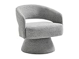 Fauteuil droit Polyester Gris Vente-unique - Fauteuil pivotant en Tissu Chenille Gris FEDOTE
