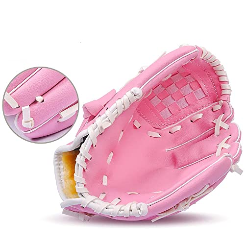 Yoasonek Baseball Glove, Softball Mitt,Catcher's Glove, Comfortable Baseball Mitt And Baseball Set, For Kids Youth Adults Sports And Contest, Left Hand Glove, Right Hand Throw (12.5 Inch, Pink) #TOP3