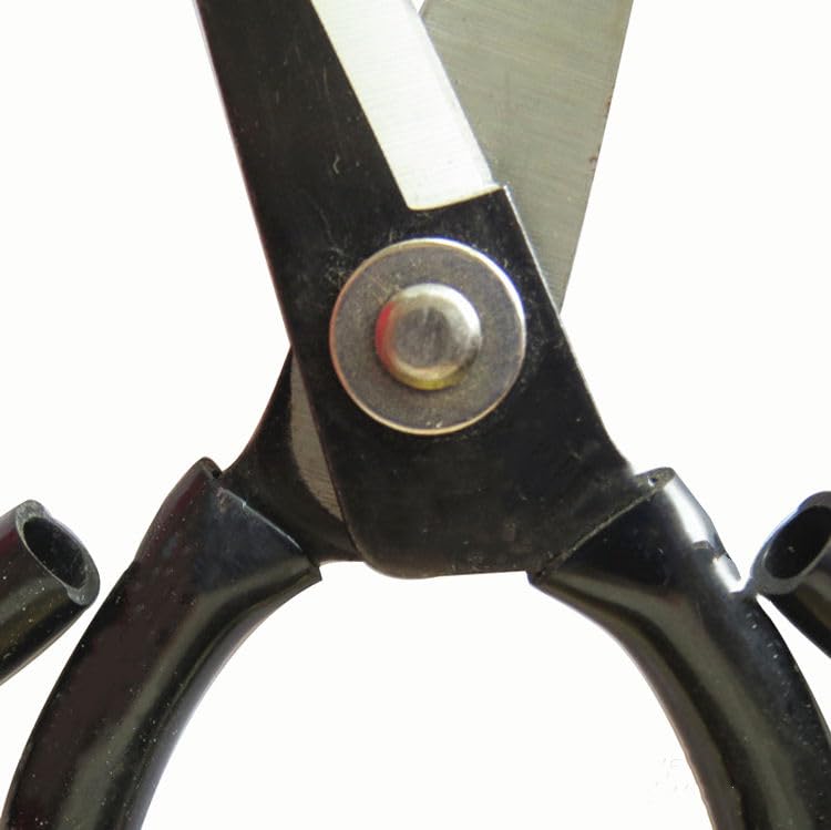 Image of Professional 8 Inch Multipurpose Garden Scissor with Non-Slip Black Rubber Handle | Carbon Steel Sharp Blades for Gardening, Tailoring, Leather Cutting, Fabric, Pruning & Household Use