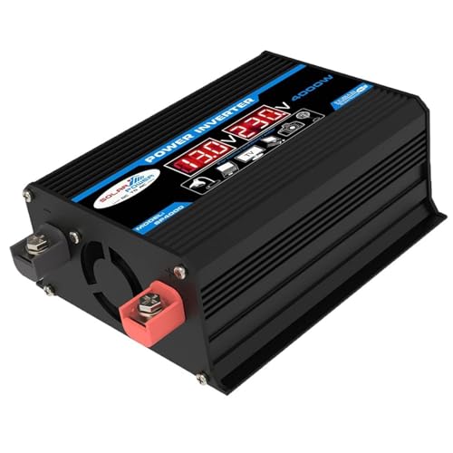 Inversor de onda sinusoidal pura 4000W Inversor 12V 230 Regulador de voltaje del inversor de onda sinusoidal pura modificada 220/110 Módulo de refuerzo for banco de energía potente(4000W Black)