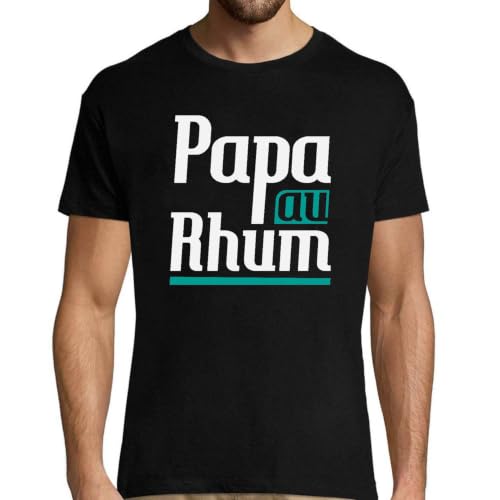 T-shirt homme papa au rhum imprimé en France anniversaire original rigolo
