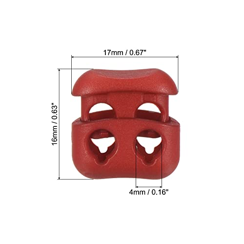 PATIKIL Cord Locks, 30 Pack Oval Spring Toggle Stopper for Drawstring Bag Shoelaces Wine Red, 16x17mm - Image 2