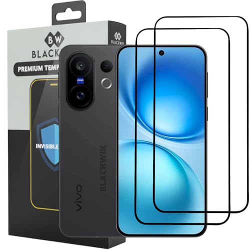 Image of Blackwik Tempered Glass Screen Protector for Vivo X200 FE with Edge-To-Edge Protector Coverage | Easy Installation Kit (Black) (Pack Of 2)