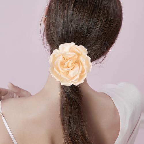 Image of 4.3 inch Red Rose Hair Clip Large Flower Brooches for Women | Charming Flowers Pins for Clothes | Turn Heads with Stylish Rose Hair Clip Flower Brooch Pin for Clothes & Clips for Woman