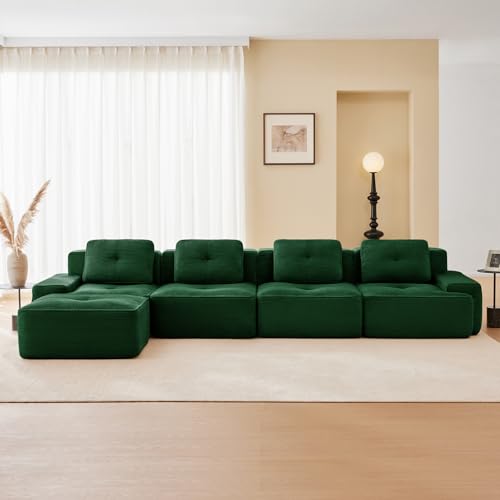 Image of Corduroy Modular Sectional Sofa, Oversized Cloud Couches for Living Room