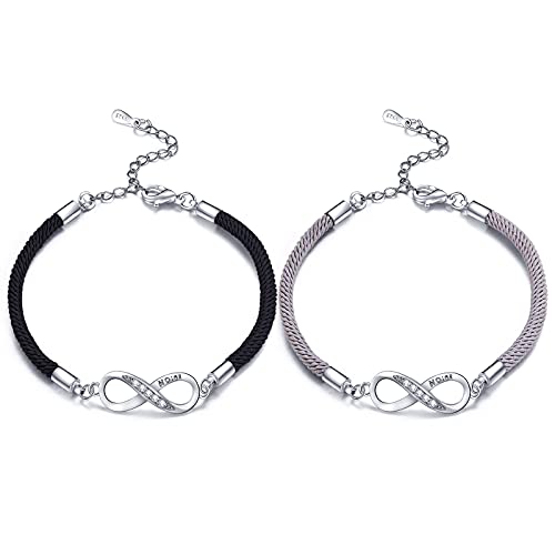 EPVOA 2 Stück Pärchen-Armbänder für Damen, verstellbares geflochtenes Seilarmband, passendes Armband für Freunde Paare Cover