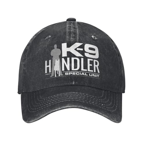 GZMQMOKD Cappello Uomo K9-Unit-Malinois-Team Handler Cappellini da Baseball Vintage Distressed Lavato tattico Poliziotto Cane Squadra Snapback Cappello Regolabile all'aperto Regali