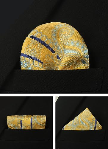 Image of Paisley Floral Mens Tie Formal Necktie Pocket Squares Ties Clips Cufflinks Classic for Men Set