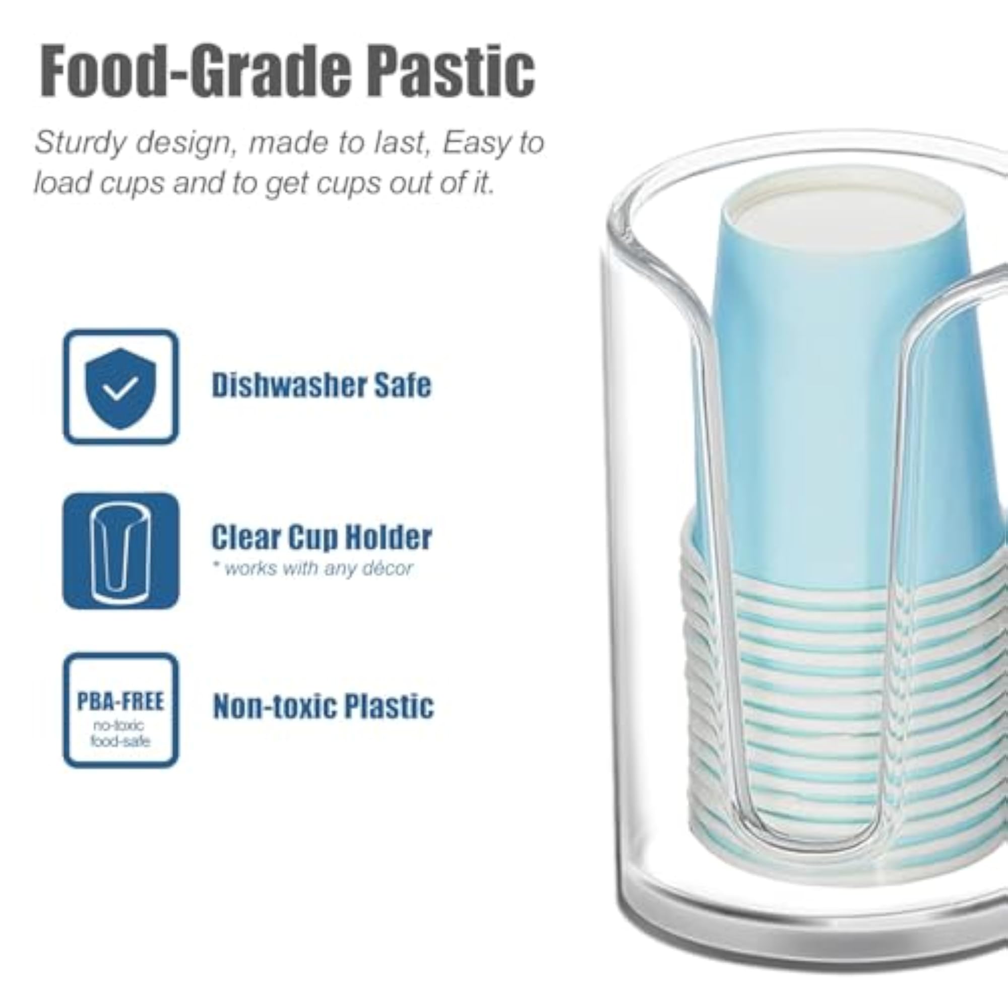 Acrylic Compact Small Disposable Paper Cup Dispenser