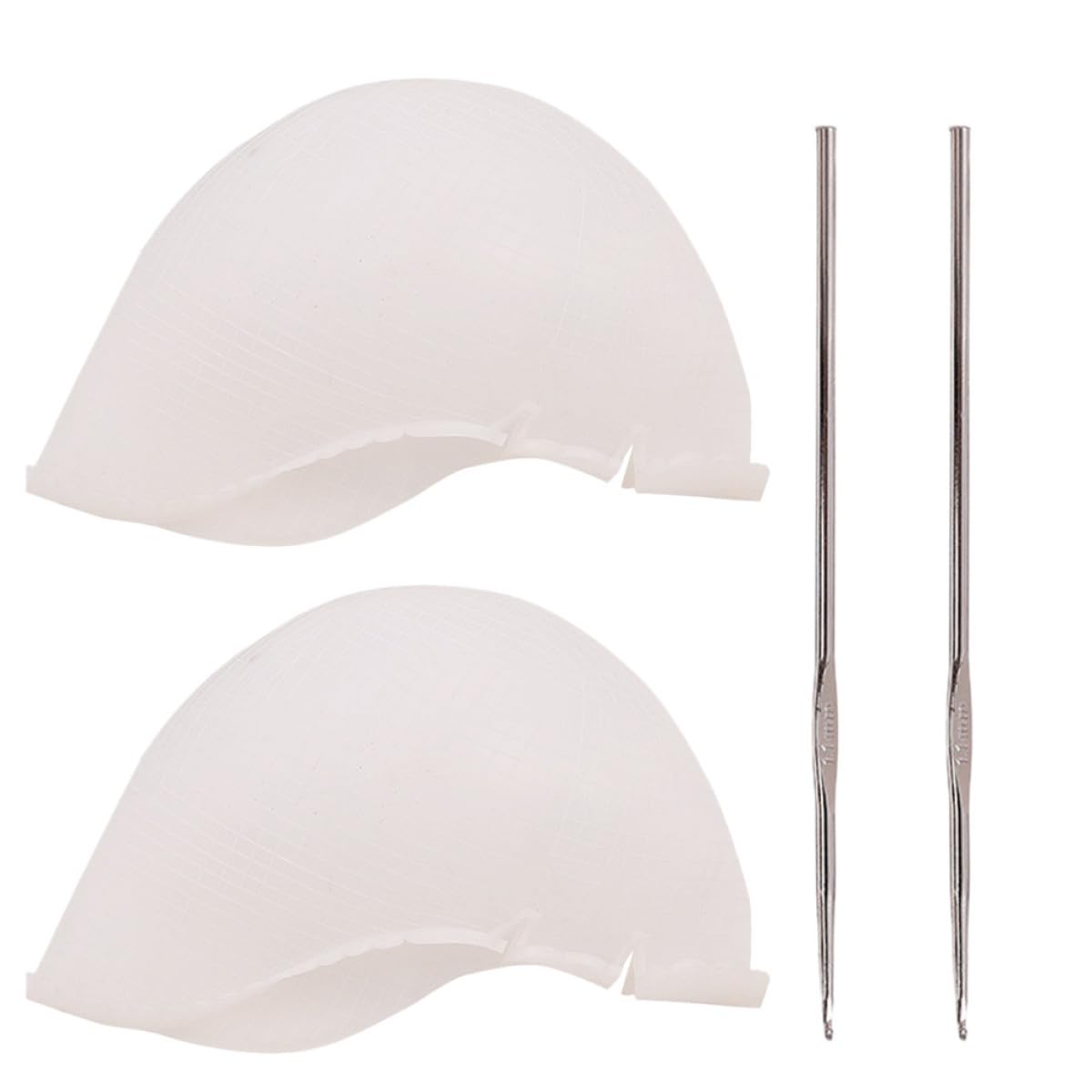 POPETPOP Juego de 2 Gorros Profesionales de Silicona para Teñir el Cabello con Aguja, Gorro para Mechas Reutilizable, Herramienta para Colorear Cabello en Casa y Salón, Resistente y Fácil