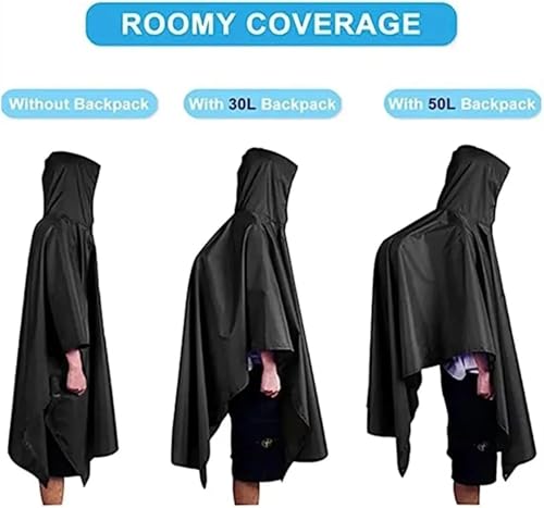 Housse de pluie poncho 3 en 1 imperméable de randonnée - 7