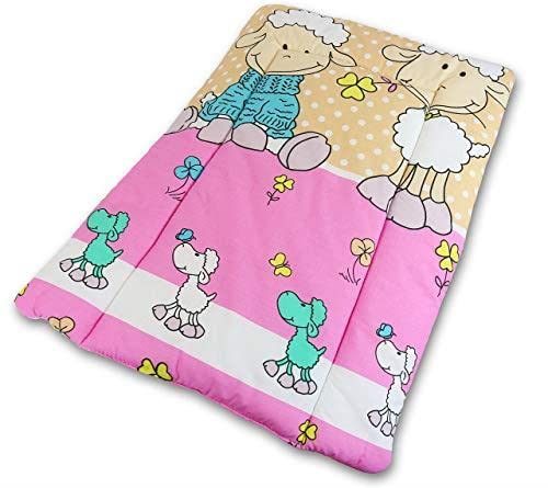 BABYMAM Baby Changing Mat 100% Cotton Padded Soft Nursery for Unit (Sheep Ecru)