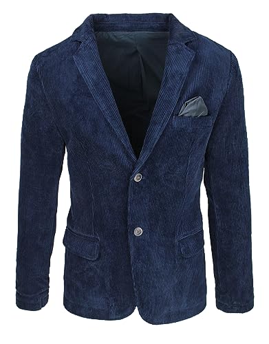 Blazer hiver élégant et veste homme en velours slim fit bleu taille S