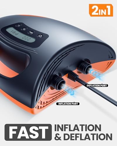 Bild 3 - OutdoorMaster The Shark Elektrische SUP Luftpumpe Hochdruck mit 20PSI 12V DC Aktives Kühlsystem Intelligente Zweistufige Inflation Auto-Off für Aufblasbares Paddle Board Boote