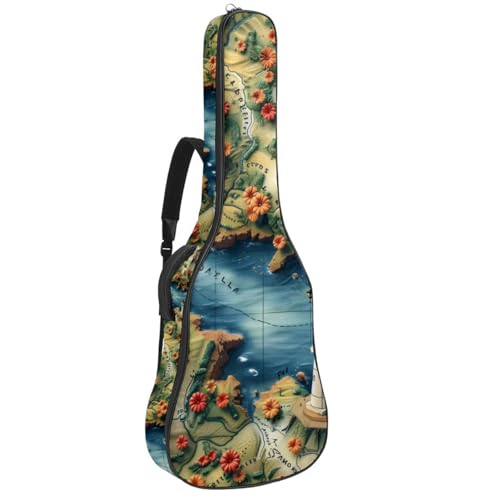 Sac pour guitare voyage imprimé paysage housse imperméable 41 pouces