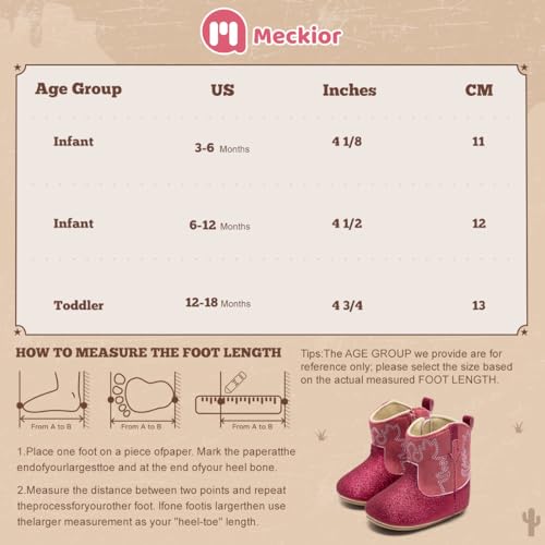 Image of Meckior Baby Girls Cowboy Tassel Boots Side Zipper Moccasins Soft Bottom Non-Slip Toddler Shoe