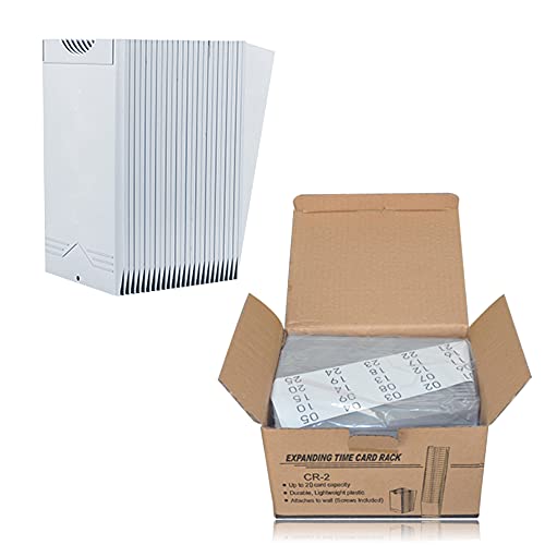 Jmiuhacou Expanding Time Card Rack,25 Pockets,Includes Self-Adhesive Number Labels,Card Holder,Plastic Gray #TOP2