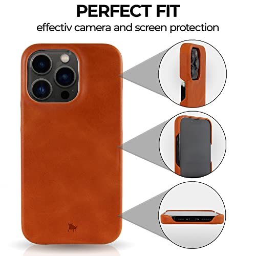 Coque en cuir iPhone 15 Pro Max Menor Classic Cognac premium - 2