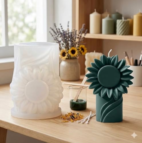 Moule silicone tournesol 3D haute précision pour savon