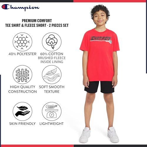 Image of Champion Boys 2 Piece Short Sleeve Shirt and Mesh Shorts Sets