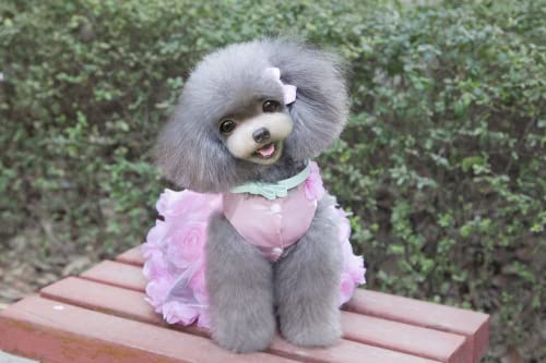 Hotumn Dog Flower Dress With Bowknot Dog Wedding Dress Girl Dog Princess Clothes Pink Tutu Dress Cute Rosette Dog Skirt For Small Medium Dogs Birthday #TOP2