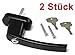 Produktbild Carparts-Online 27888_2 Sicherheits Fenstergriff Griffe abschließbar aus Metall schwarz 2 Stück
